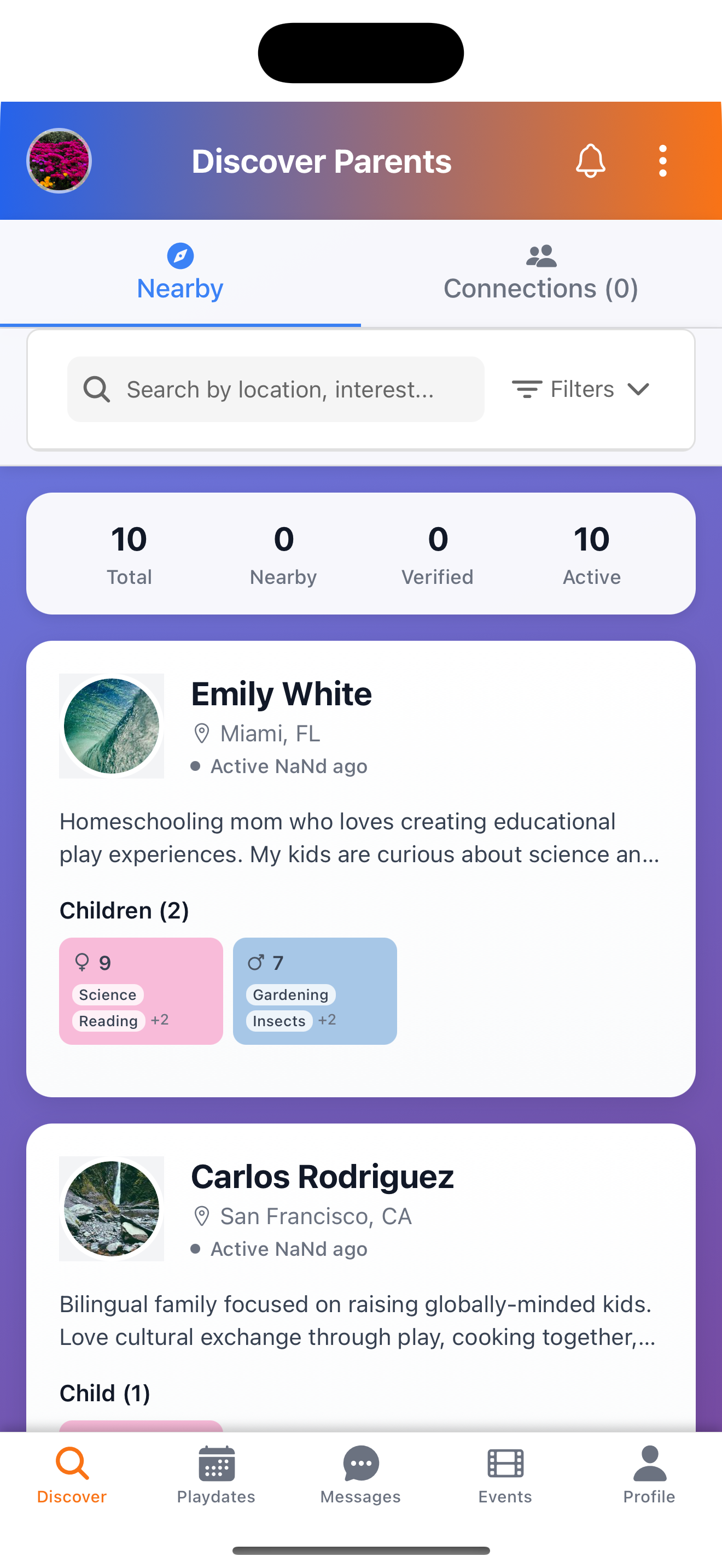 Discover Parents - Browse and connect with local families using My Play Palz